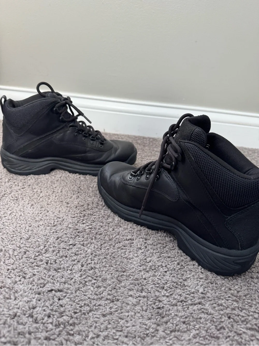 Timberland Men's Black Leather Waterproof Work Boots